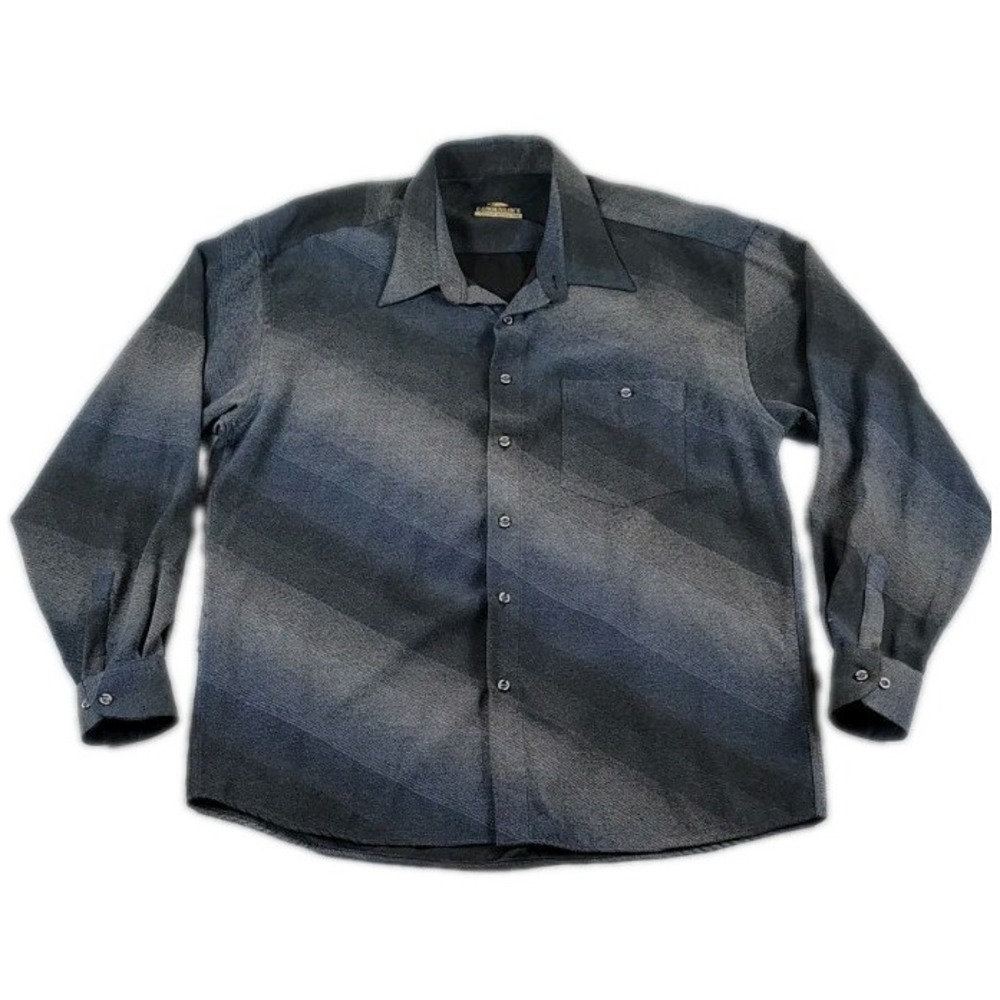 Commagin Sport Line Long Sleeve 100% Wool Button Shirt Men's XXL Gray